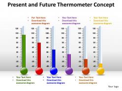 Present and future thermometer concept powerpoint templates 0712