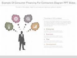 Present example of consumer financing for contractors diagram ppt slides