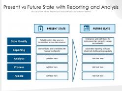 Present vs future state with reporting and analysis