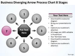 Presentations diverging arrow process chart 8 stages charts and diagrams powerpoint slides