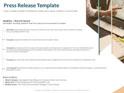 Press release template establish trust ppt powerpoint presentation rules