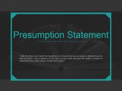 Presumption statement