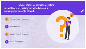 Prevention Of Sexual Harassment Training Discussion Questions Training Ppt Customizable Idea