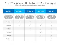 Price comparison illustration for asset analysis infographic template