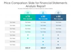Price Comparison Slide For Financial Statements Analysis Report Infographic Template