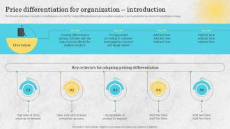 Price Differentiation For Organization Introduction Strategy SS