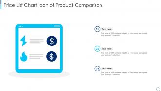 Price list chart icon of product comparison