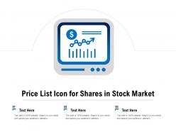 Price list icon for shares in stock market