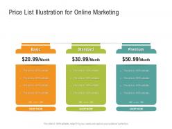 Price list illustration for online marketing infographic template