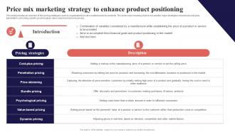 Price Mix Marketing Strategy To Enhance Product Positioning Organization Function Strategy SS V