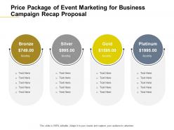 Price package of event marketing for business campaign recap proposal ppt presentation summary