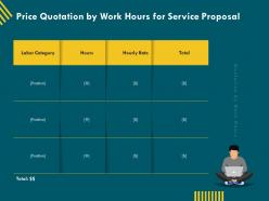 Price quotation by work hours for service proposal ppt templates