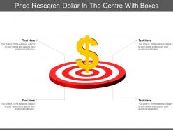 Price research dollar in the centre with boxes