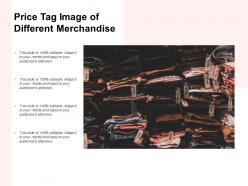 Price tag image of different merchandise