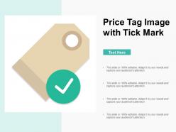 Price tag image with tick mark