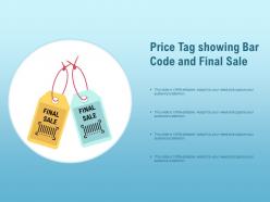 Price tag showing bar code and final sale