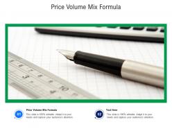 Price volume mix formula ppt powerpoint presentation pictures backgrounds cpb