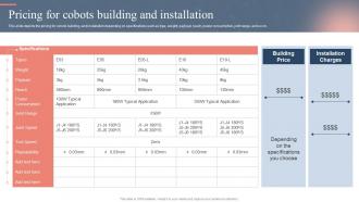 Pricing For Cobots Building And Installation Ppt Powerpoint Presentation Summary Templates