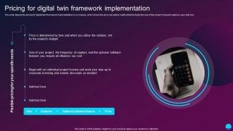Pricing For Digital Twin Framework Implementation Digital Twin Technology IT
