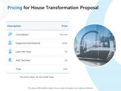 Pricing for house transformation proposal ppt powerpoint presentation layout