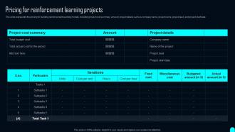 Pricing For Reinforcement Learning Projects Ppt Powerpoint Presentation Diagram Ppt
