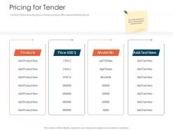 Pricing for tender tender management ppt icons