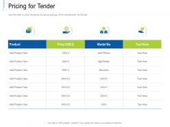 Pricing for tender tender response management ppt powerpoint presentation ideas picture