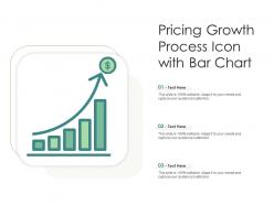 Pricing growth process icon with bar chart
