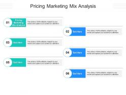 Pricing marketing mix analysis ppt powerpoint presentation gallery topics cpb