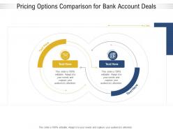 Pricing options comparison for bank account deals infographic template