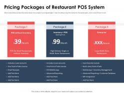 Pricing packages of restaurant pos system