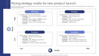 Pricing Strategy Matrix For New Product Launch