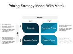 Pricing strategy model with matrix