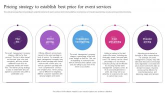 Pricing Strategy To Establish Best Price For Entertainment Event Services Business Plan BP SS