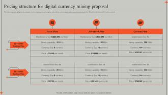 Pricing Structure For Digital Currency Mining Proposal Ppt Powerpoint Presentation Pictures