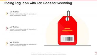 Pricing tag icon with bar code for scanning
