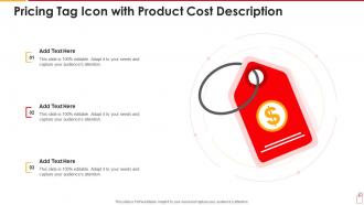 Pricing tag icon with product cost description