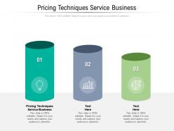 Pricing techniques service business ppt powerpoint presentation layouts template cpb