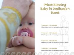 Priest blessing baby in dedication event
