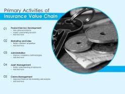 Primary activities of insurance value chain