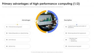 Primary Advantages Of High Performance Computing