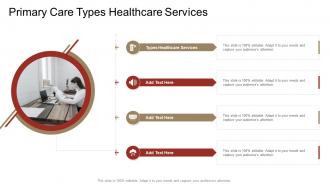 Primary Care Types Healthcare Services In Powerpoint And Google Slides Cpb