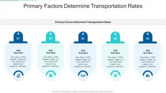 Primary Factors Determine Transportation Rates In Powerpoint And Google Slides Cpb