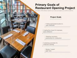 Primary goals of restaurant opening project