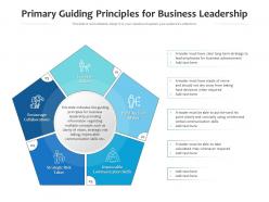 Primary guiding principles for business leadership