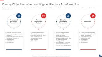 Primary Objectives Of Accounting And Finance Transformation Ppt Slides Deck