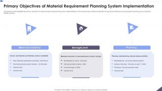 Primary Objectives Of Material Requirement Planning System Implementation