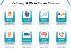 Primary skills to put on resume