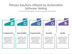 Primary solutions offered by automation software testing