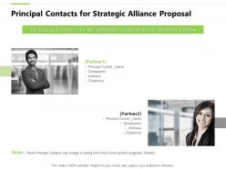 Principal contacts for strategic alliance proposal teamwork powerpoint slides